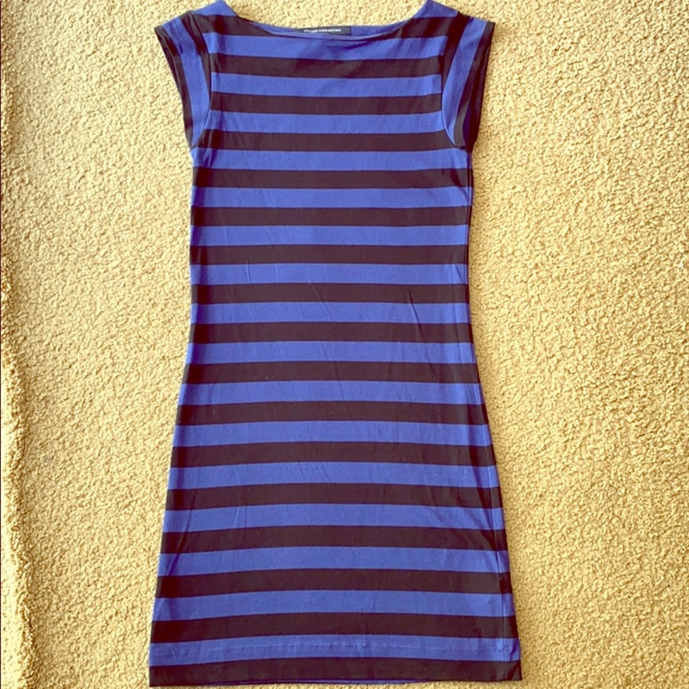 French Connection Blue and Black Striped Dress